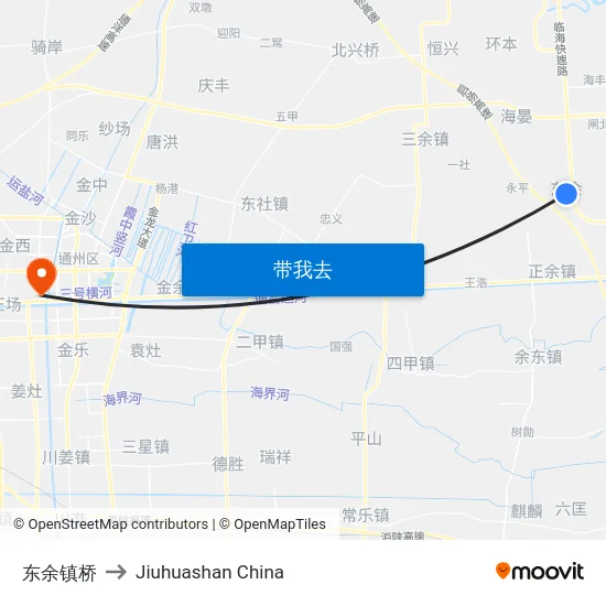 东余镇桥 to Jiuhuashan China map