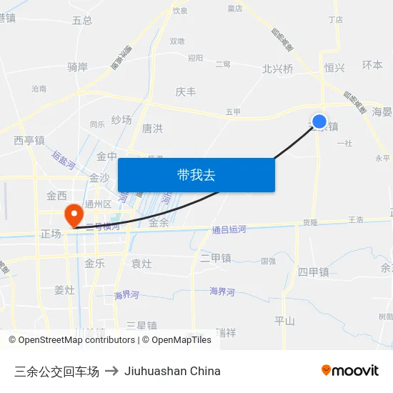 三余公交回车场 to Jiuhuashan China map