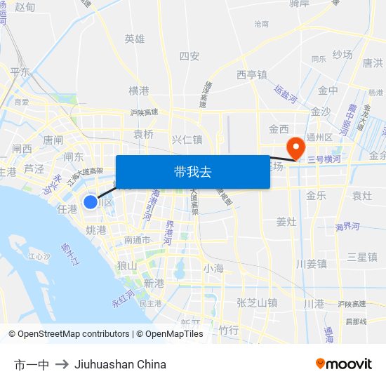 市一中 to Jiuhuashan China map