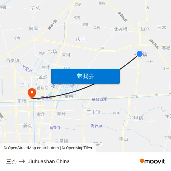 三余 to Jiuhuashan China map