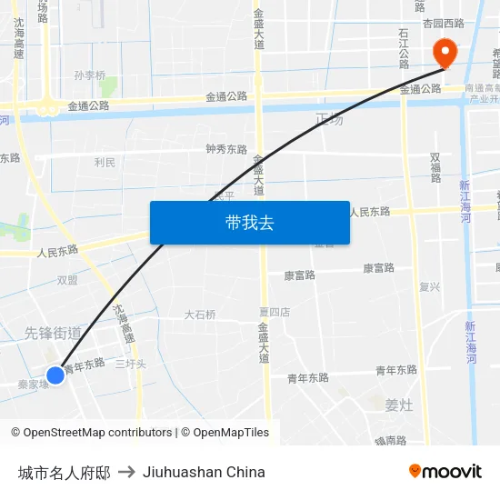 城市名人府邸 to Jiuhuashan China map