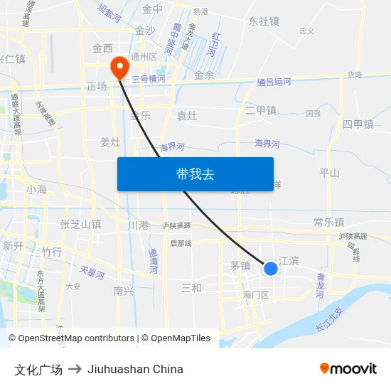 文化广场 to Jiuhuashan China map