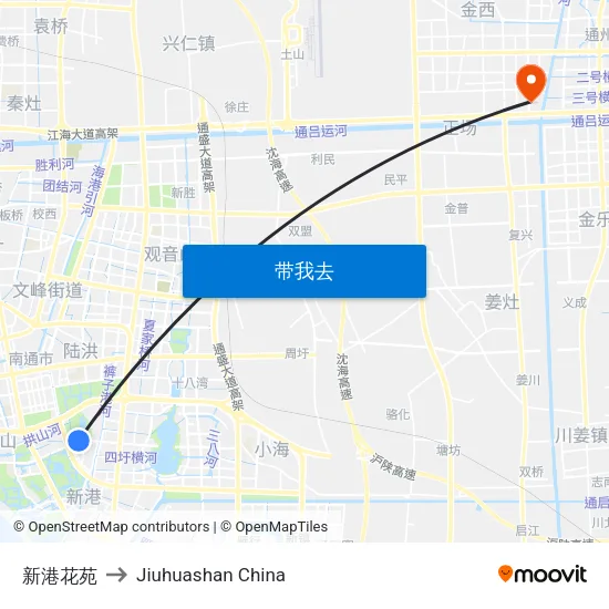 新港花苑 to Jiuhuashan China map