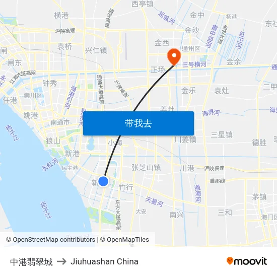 中港翡翠城 to Jiuhuashan China map