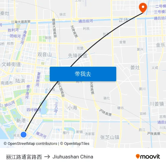 丽江路通富路西 to Jiuhuashan China map