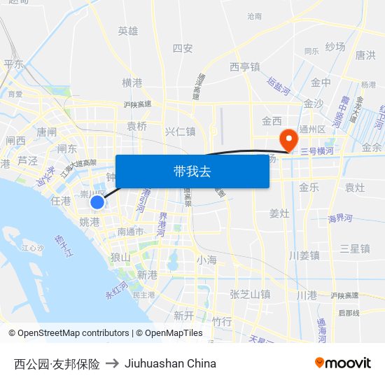 西公园·友邦保险 to Jiuhuashan China map