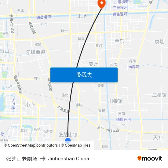 张芝山老剧场 to Jiuhuashan China map