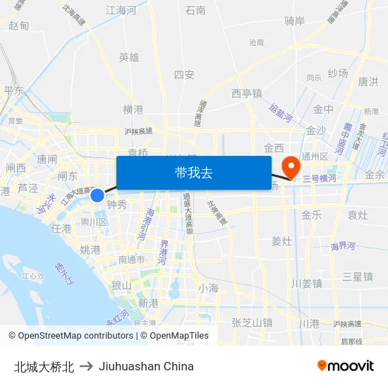 北城大桥北 to Jiuhuashan China map