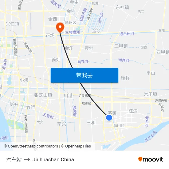 汽车站 to Jiuhuashan China map