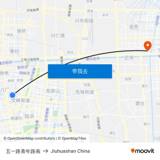 五一路青年路南 to Jiuhuashan China map