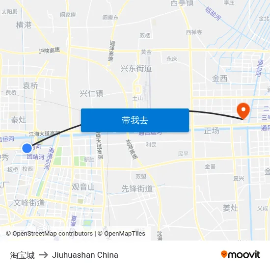 淘宝城 to Jiuhuashan China map