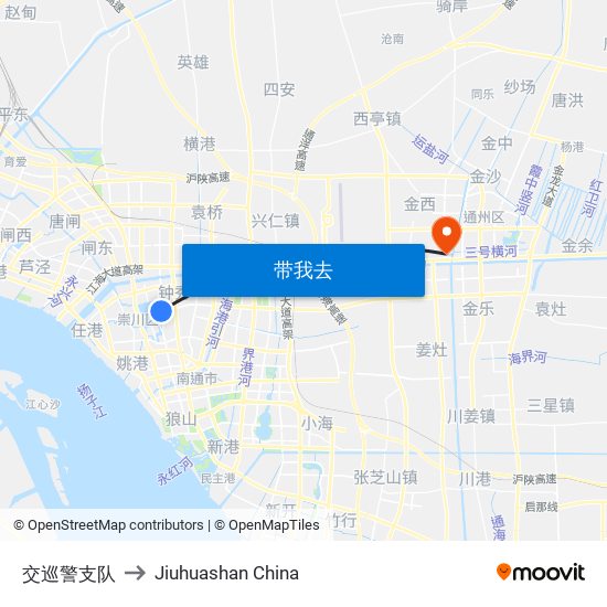 交巡警支队 to Jiuhuashan China map