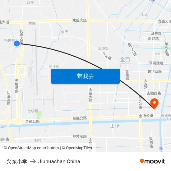 兴东小学 to Jiuhuashan China map