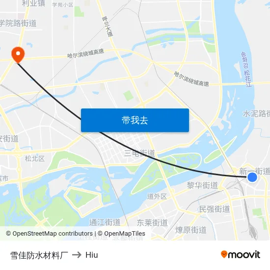 雪佳防水材料厂 to Hiu map