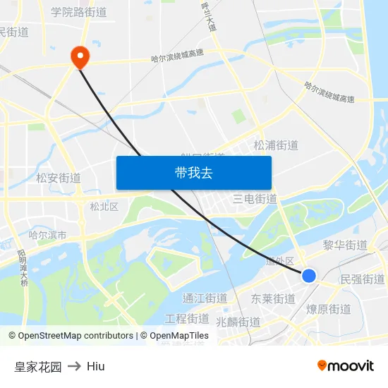 皇家花园 to Hiu map