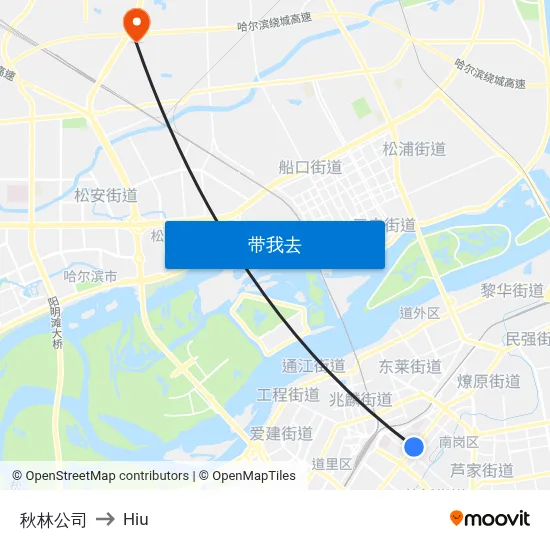 秋林公司 to Hiu map