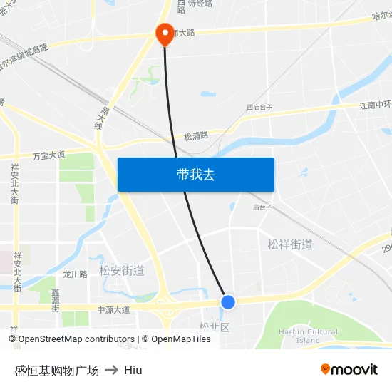 盛恒基购物广场 to Hiu map