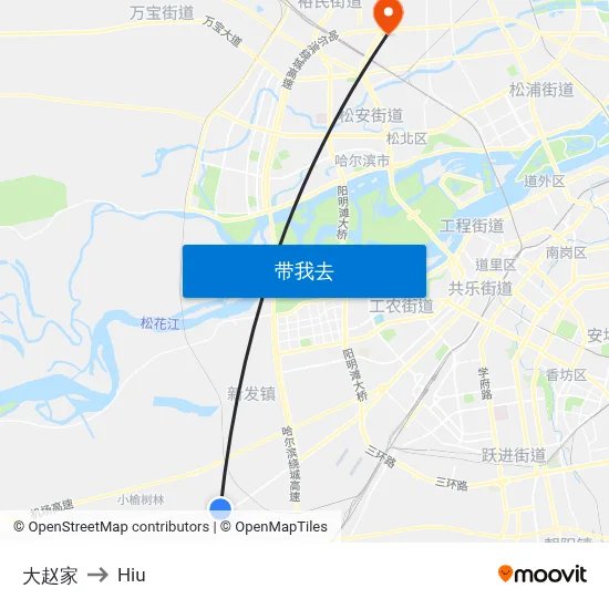 大赵家 to Hiu map