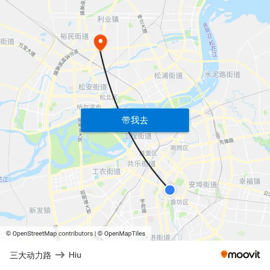 三大动力路 to Hiu map
