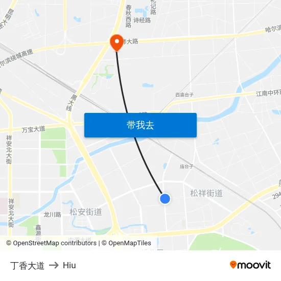 丁香大道 to Hiu map