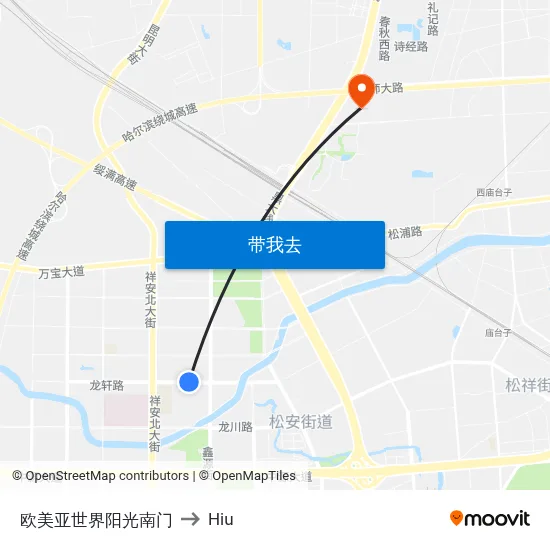 欧美亚世界阳光南门 to Hiu map