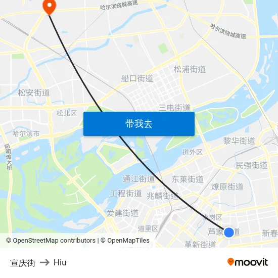 宣庆街 to Hiu map