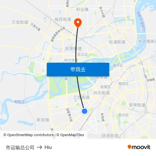 市运输总公司 to Hiu map