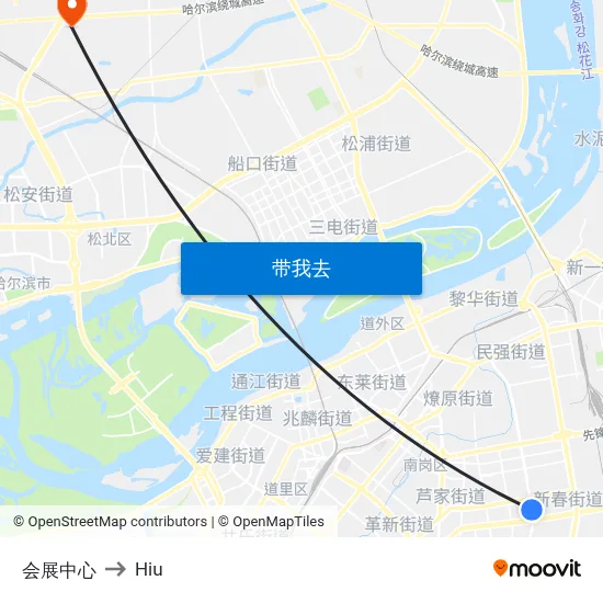 会展中心 to Hiu map