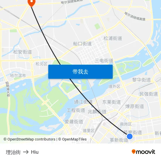 理治街 to Hiu map
