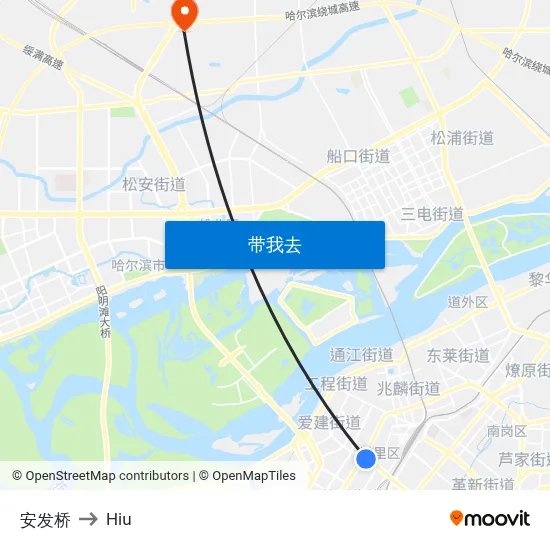 安发桥 to Hiu map