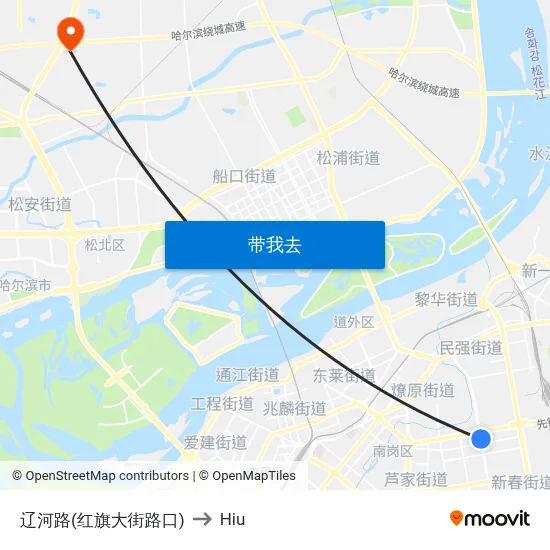 辽河路(红旗大街路口) to Hiu map
