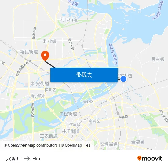 水泥厂 to Hiu map
