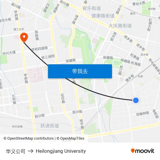 华义公司 to Heilongjiang University map