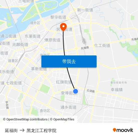 延福街 to 黑龙江工程学院 map