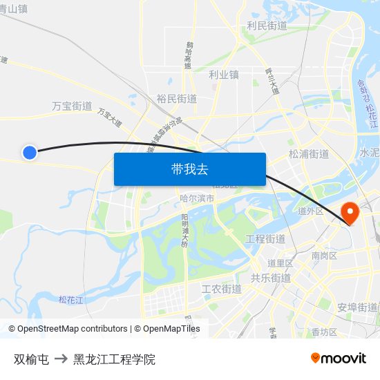 双榆屯 to 黑龙江工程学院 map