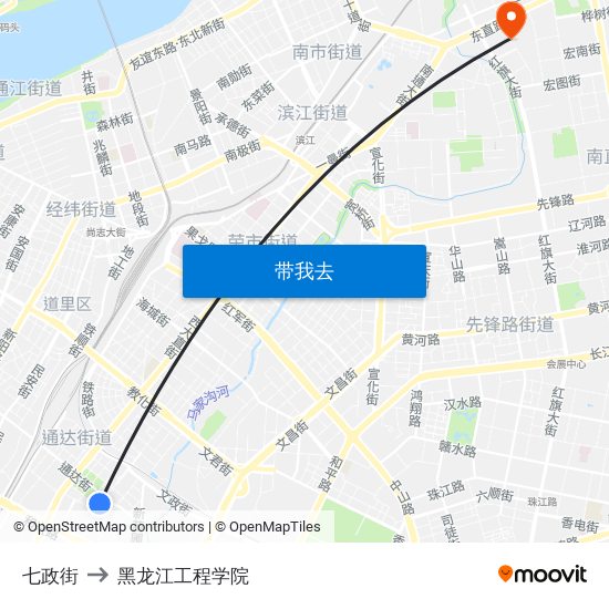 七政街 to 黑龙江工程学院 map