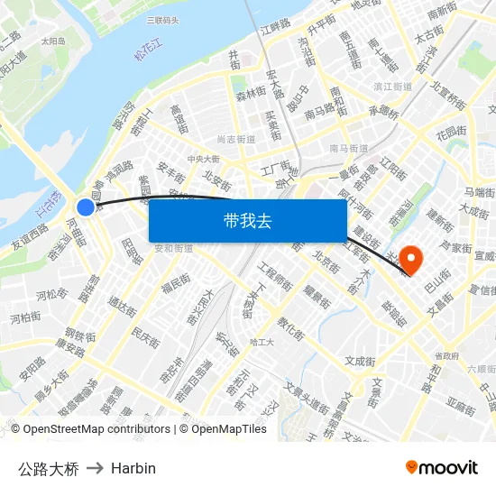 公路大桥 to Harbin map