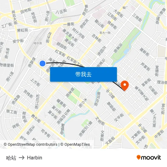 哈站 to Harbin map
