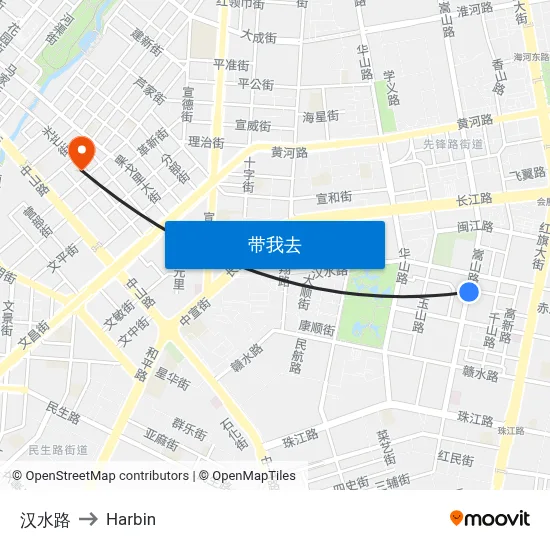 汉水路 to Harbin map