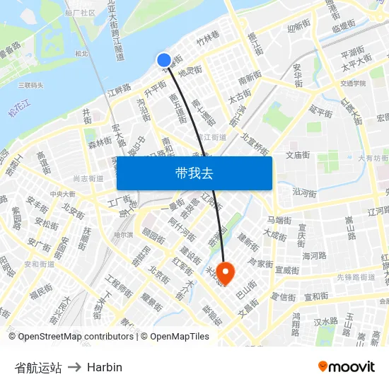 省航运站 to Harbin map