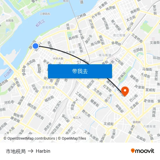 市地税局 to Harbin map
