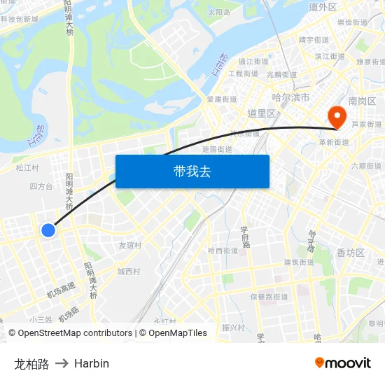 龙柏路 to Harbin map