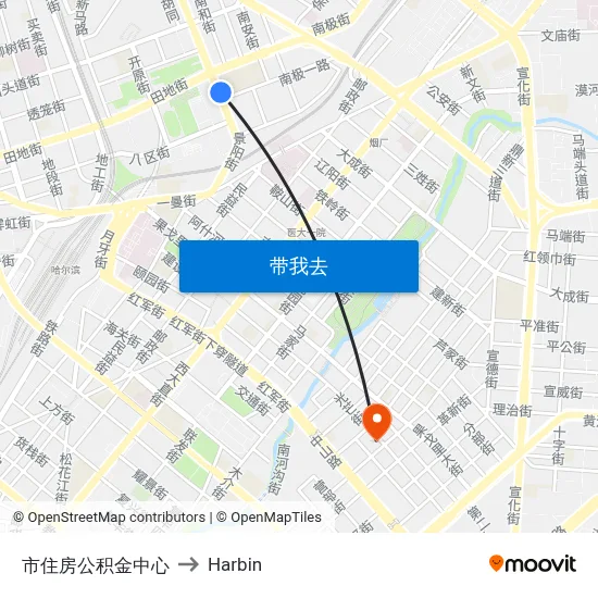 市住房公积金中心 to Harbin map