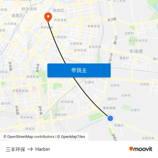 三丰环保 to Harbin map