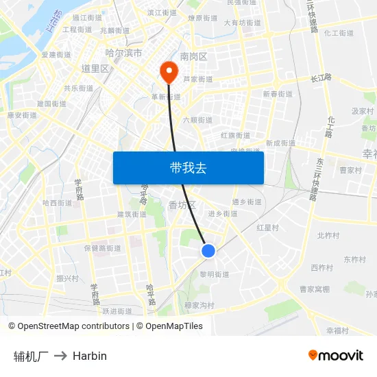 辅机厂 to Harbin map