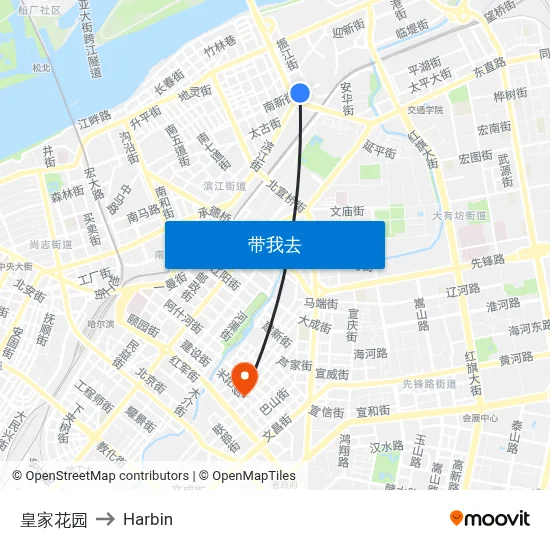 皇家花园 to Harbin map