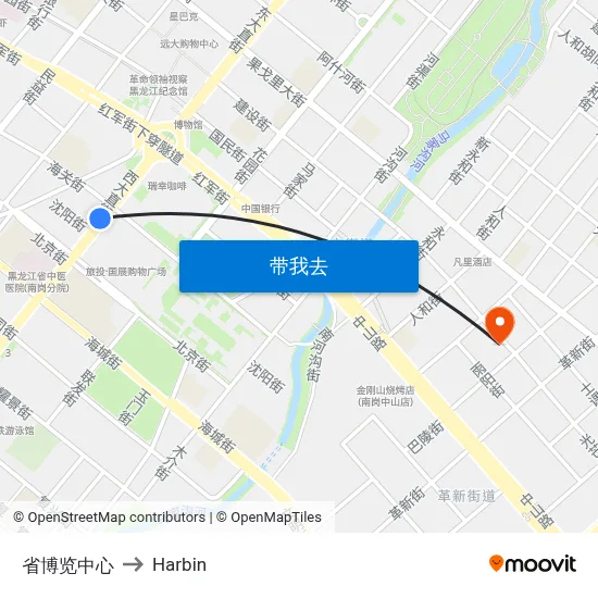 省博览中心 to Harbin map