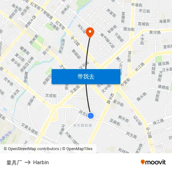 量具厂 to Harbin map