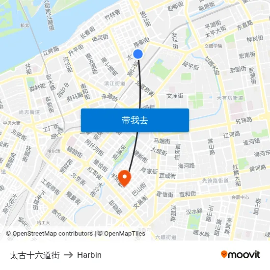 太古十六道街 to Harbin map