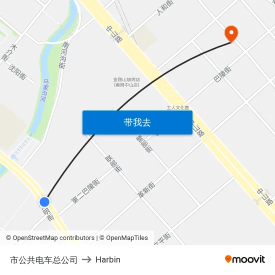 市公共电车总公司 to Harbin map